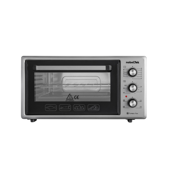 Cuptor electric NobeLTek NLT FSO48X, 48L, 1600W, grill, timer, termostat, sticla dubla, ventilator, iluminare, Gri inox [1]
