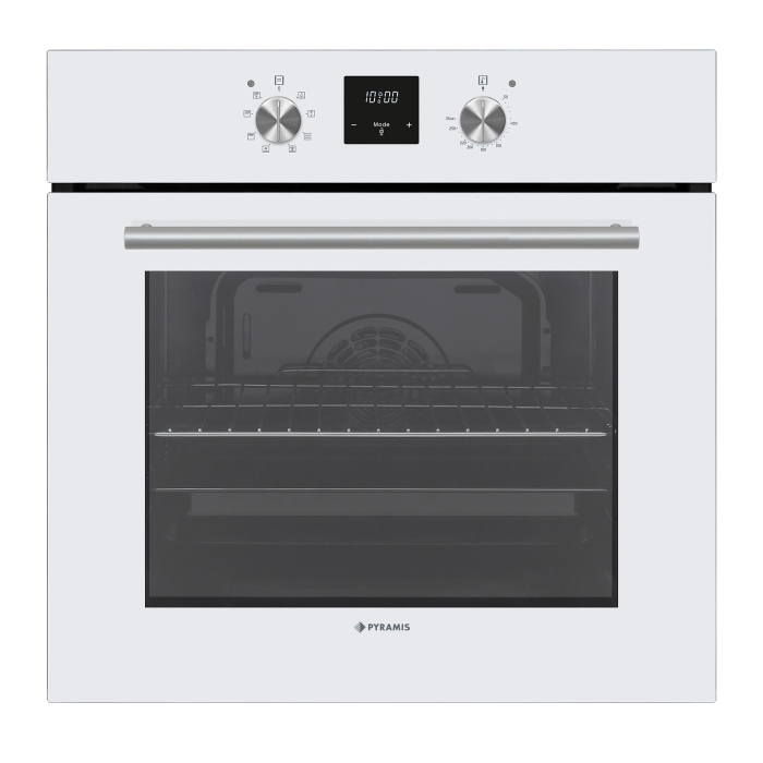 Cuptor electric Pyramis 60IN 2020 White Glass – 8 funcții, clasa A, volum 69L, timer electronic, afișaj digital, Grill, finisaj sticlă albă, design modern, ușor de utilizat și integrat în orice bucătă [1]