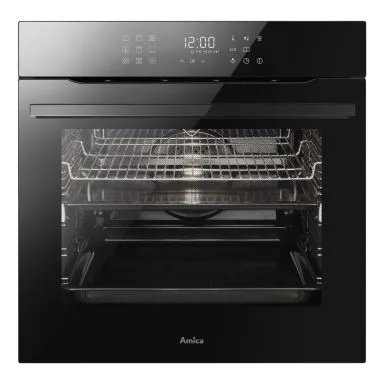 Cuptor incorporabil Amica, X-type, 77L, autocuratare catalitica, touch control, 12 programe, soft close, soft-steam, ghidaje telescopice, negru [1]