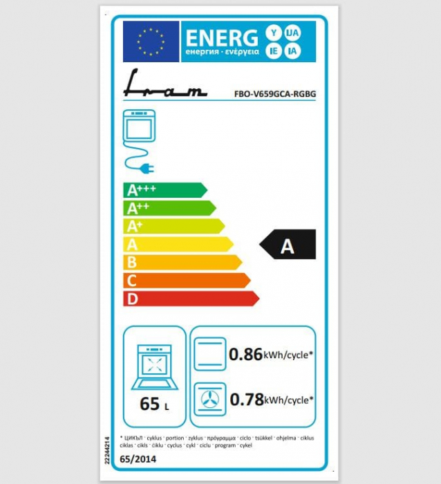 Cuptor incorporabil Fram FBO-V659GCA-RGBG, Electric, 65 l, Autocuratare catalitica, Clasa A, Timer Analog, Grill, Iluminare, Design rustic, Crem [2]