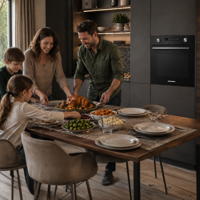 Cuptor incorporabil HEINNER HBO-M7212GCDRP-GBK, electric, 72L, clasa A+, 12 funcții, autocurățare pirolitică, funcție Pizza, fermentare, suport telescopic, sticlă neagră [3]