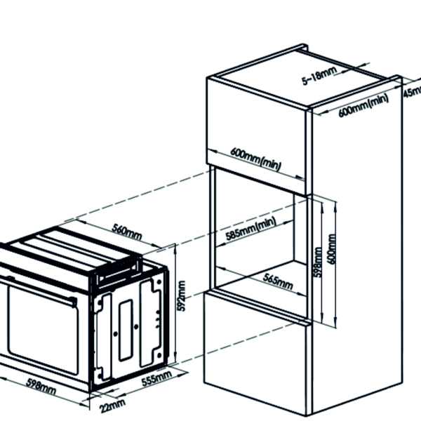 Cuptor incorporabil Samus SC623GX5, clasa A, 75 litri, 5 functii, grill, ventilator, 2000 W, Negru [4]