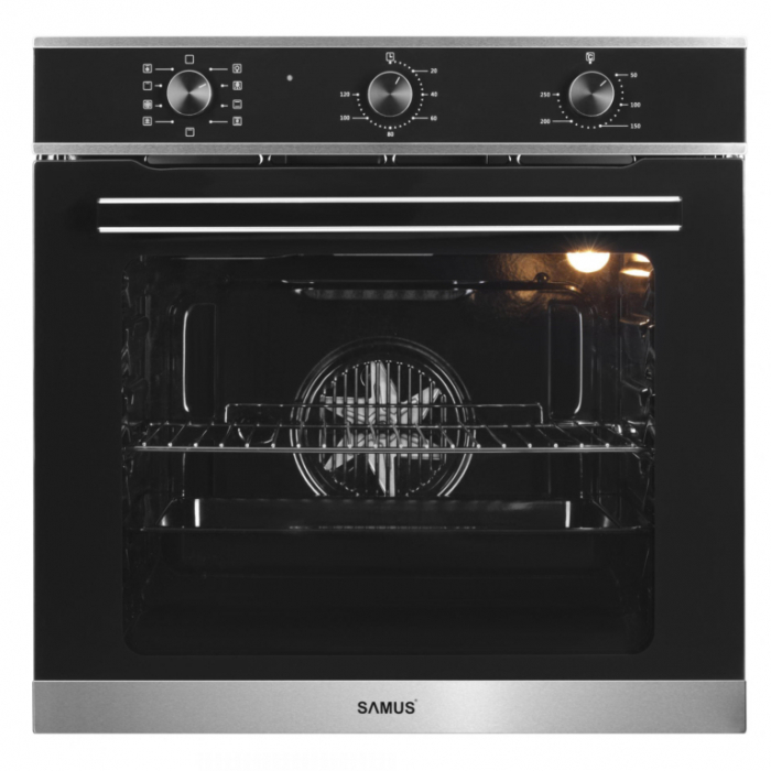 Cuptor incorporabil Samus SC628GX9, clasa A, 9 functii, grill, ventilator - convectie 3D, functie dezghetare, 2800 W, Negru [1]
