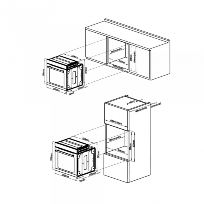 Cuptor incorporabil Samus SC628GX9, clasa A, 9 functii, grill, ventilator - convectie 3D, functie dezghetare, 2800 W, Negru [5]
