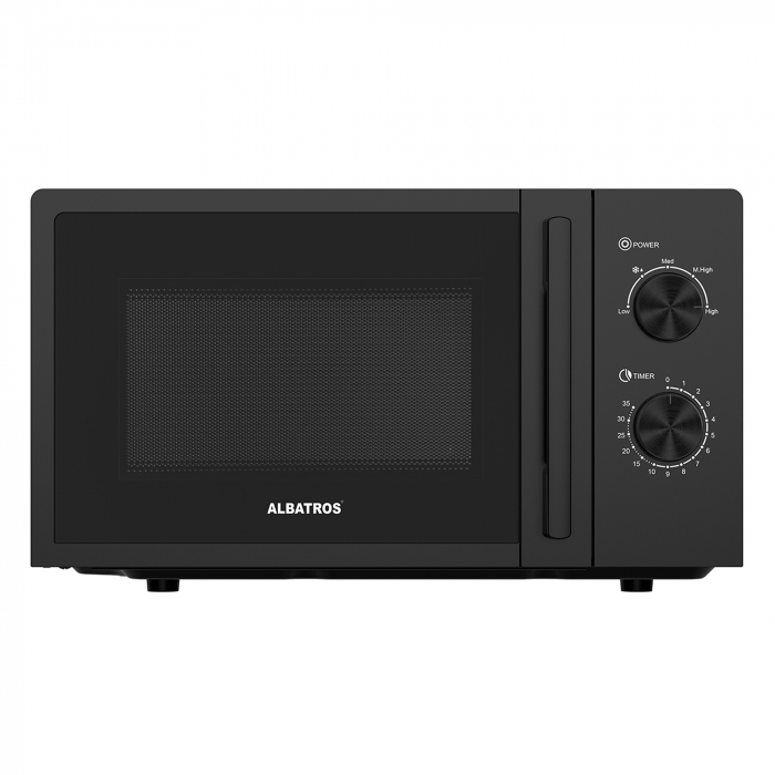 Cuptor mecanic cu microunde Albatros MWA-20MB4, Capacitate 20L, Putere 700 W, 5 Nivele de incalzire, Negru [2]