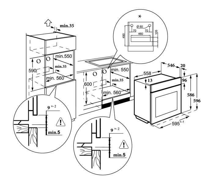 Cuptor multifunctional cu abur Master Kitchen, gama Edge, Display Touch, Volum 72 l, 14 functii de gatire, SteamBake, 3 cicluri de abur (25%, 50%, 75%), Sonda masurare temperatura, Design sticlă neagr [3]