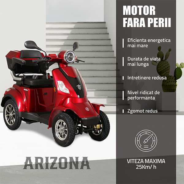 Cvadriciclu electric Samus Arizona 4R1 1000W 60V 20Ah Autonomie 50 km 3 viteze Rosu [22]
