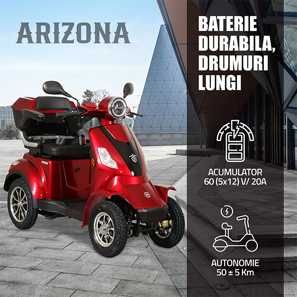 Cvadriciclu electric Samus Arizona 4R1 1000W 60V 20Ah Autonomie 50 km 3 viteze Rosu [23]
