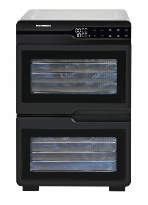 Deshidrator fructe, legume și carne Heinner DualDry Pro, 1200W, Timer 48H, Inox 1000-1200W, display led si control touch, dubla compartimentare, 12 tavi inox, 2 tavi rulouri fructe, 2 tavi grilaj maru [6]