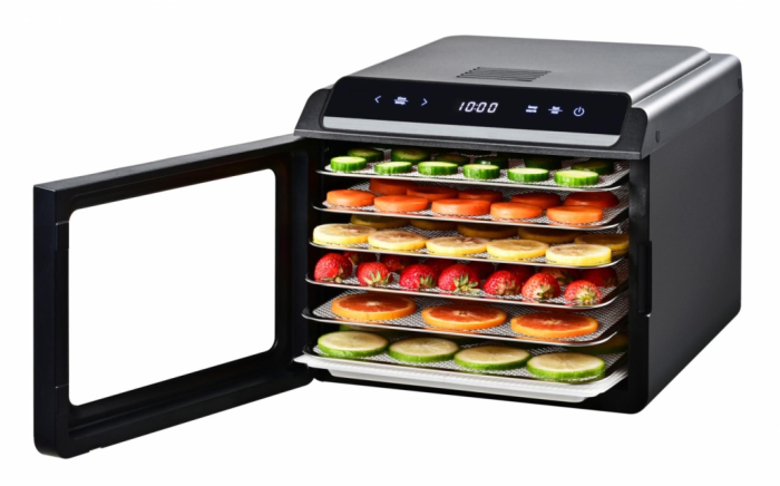 Deshidrator fructe și legume Heinner HFD-KD600BK, 14L, Temporizator și Control Temperatură, 500-600W, Display LED si control touch, 6 tavi inox, 1 tava rulouri fructe, 1 tava grilaj marunt, 35-75 grad [2]