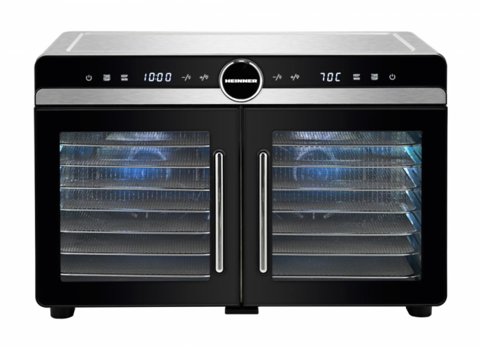 Deshidrator pentru fructe, legume și carne Heinner DualDry Elite, Display Touch, 1200-1400W, 16 Tăvi Inox, 29L, Dublă Zonă de Uscare, 35-80°C [3]