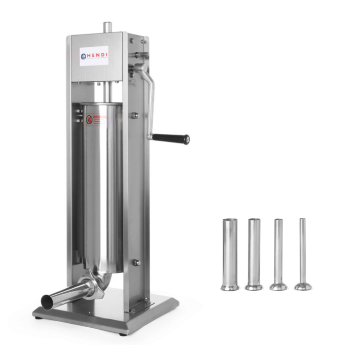 Dispozitiv Profesional de Umplut Cârnați Hendi, 7L, Vertical, Inox, 4 Palnii Incluse 16/22/32/38 mm [1]