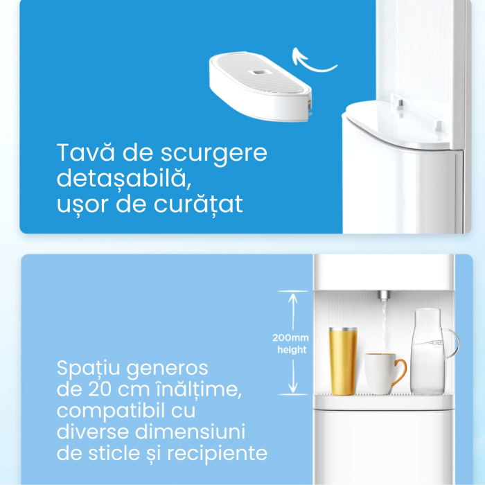 Dozator de apă Midea, conectare la rețeaua, filtre PAC & UF+C, răcire: 4L/h, rezervor apă rece: 3.6L, încălzire: 4 L/h, rezervor apă fierbinte: 1L, putere încalzire: 420W, putere răcire: 80W, interval [9]
