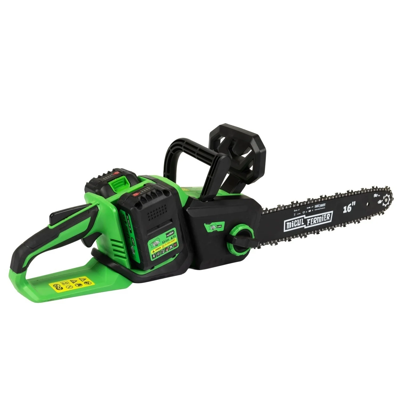 Drujba electrica pe acumulator Micul Fermier, 2 Acumulatori 20V/4.0 Ah, Încărcător Dublu Loc,16" Brushless [16]