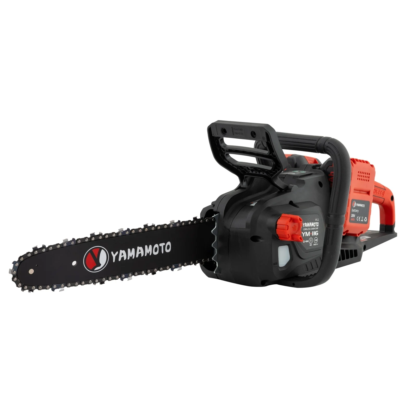Drujbă Electrică  pe Acumulator YM.116 Yamamoto – Motor Brushless, Lățime Lamei 14'', 2 Acumulatori 20V/4.0Ah, Încărcător Dublu Loc, Oprire Siguranță, Întinzător Lanț Auto-Tensionat [2]