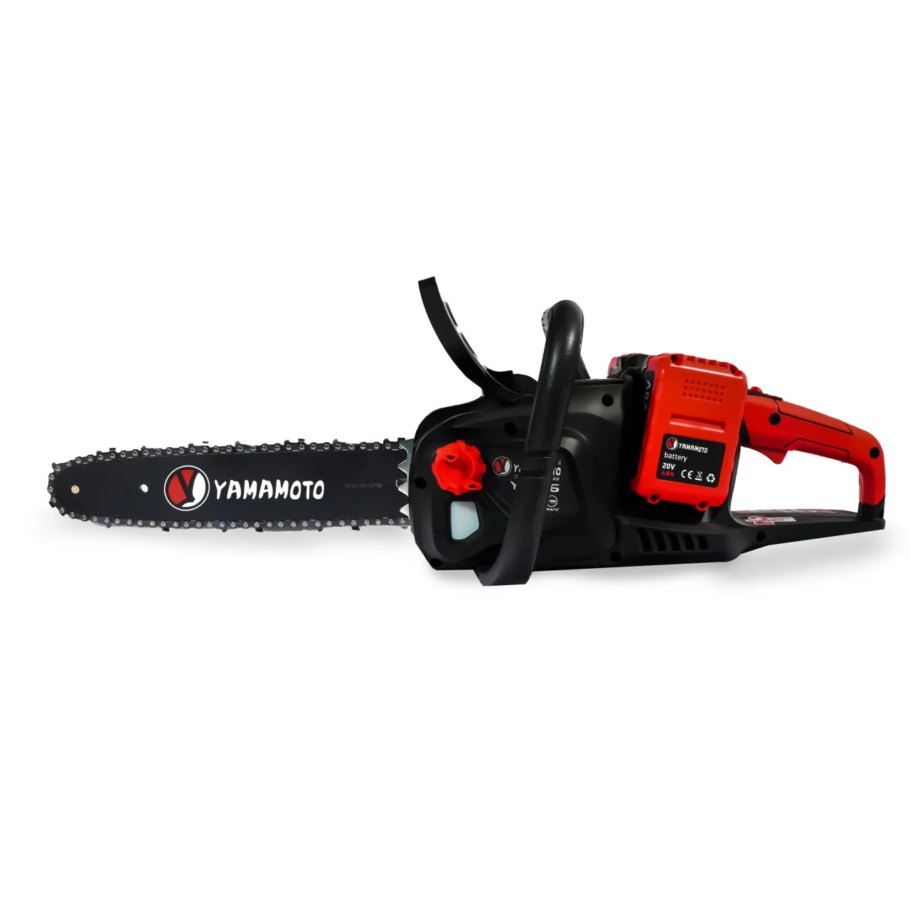 Drujbă Electrică  pe Acumulator YM.116 Yamamoto – Motor Brushless, Lățime Lamei 14'', 2 Acumulatori 20V/4.0Ah, Încărcător Dublu Loc, Oprire Siguranță, Întinzător Lanț Auto-Tensionat [4]
