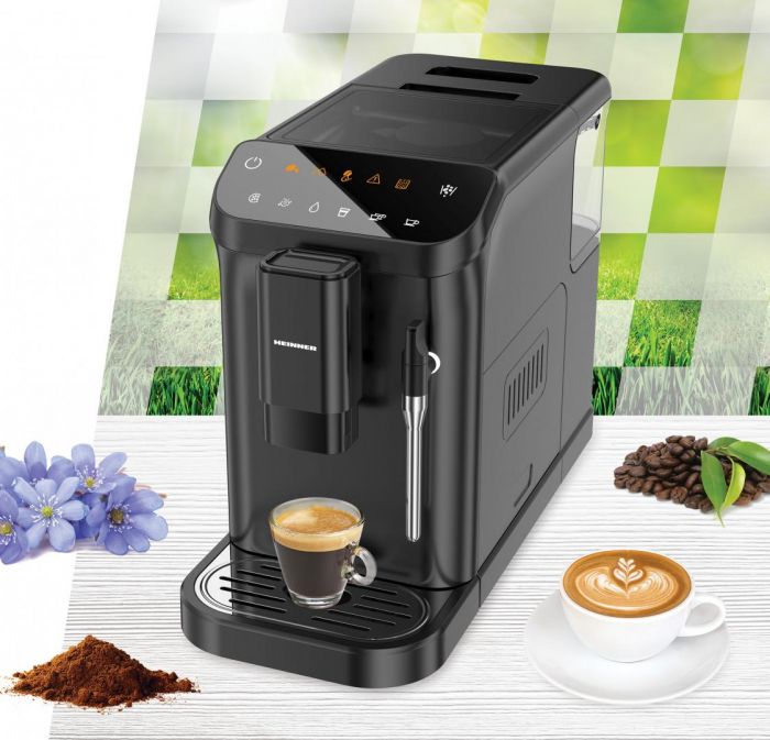 Espressor Automat HEINNER Buongiorno HEMA-D20DBK, 20 BAR, Cafea Boabe, Filtru Inox, Negru [3]