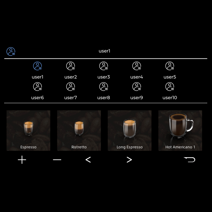 Espressor automat Samus Magnifique 19, Putere 1200-1450 W, 19 bari, Rezervor apa 1.7 L, Recipient cafea boabe 250 g, 20 tipuri bauturi, Inaltime reglabila duze cafea [11]