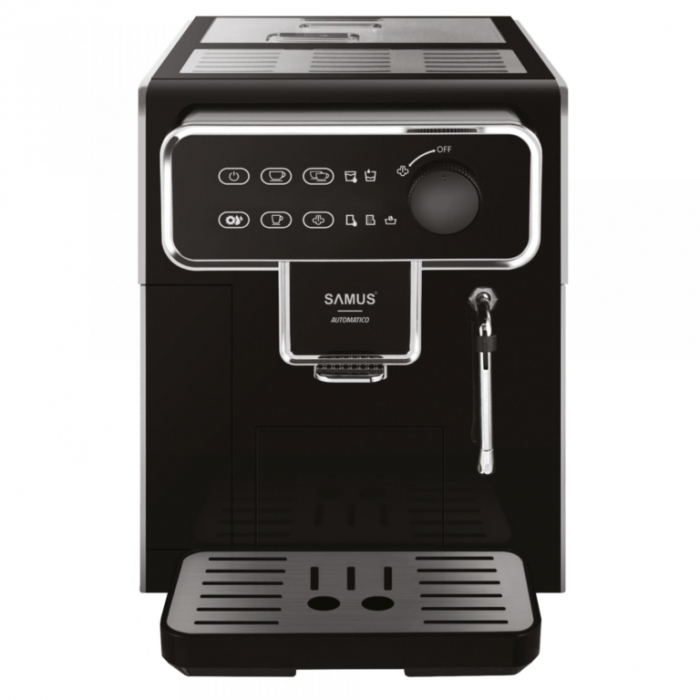 Espressor cafea Samus Automatico, automat, rasnita incorporata, cafea boabe,, 5 nivele de macinare, sistem cappuccino, oprire automata, protectie supraincalzire, Negru [1]