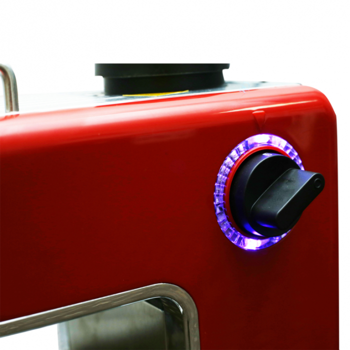 Espressor cafea Samus Caffecino, cafea macinata, buton reglaj cu indicator luminos, diuza capuccino, 3.5 bar, 800 W, capacitate 0.24 l, Rosu + inox [3]