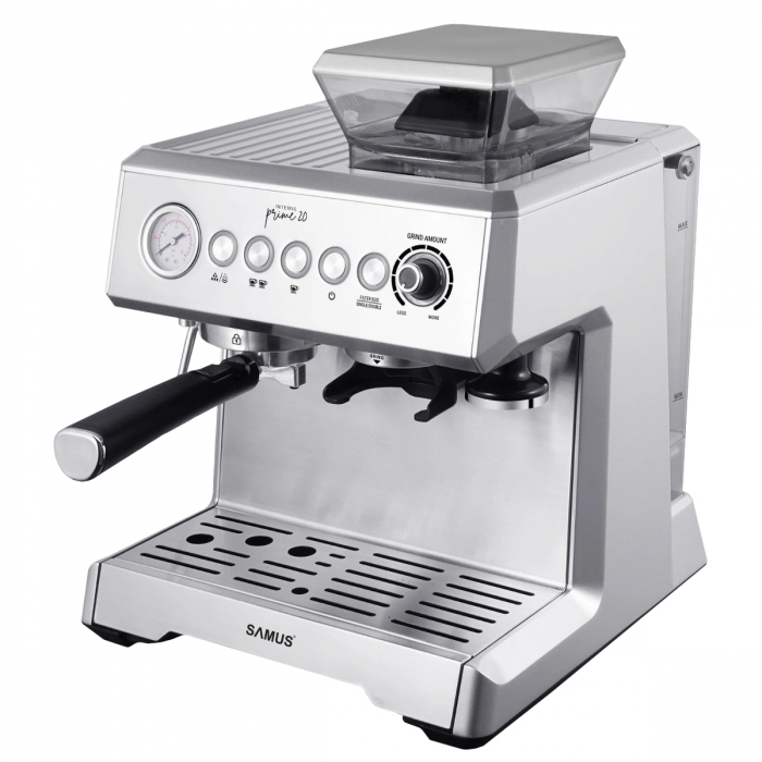 Espressor cafea Samus Intense Prime 20, cu rasnita incorporata, cafea macinata /cafea boabe,  capacitate 2.3 litri, filtru dublu din inox, afisaj analogic al presiunii, Inox [2]
