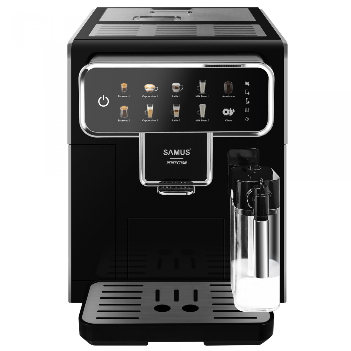 Espressor cafea Samus Perfection, automat, rasnita incorporata, cafea boabe, 15 bar, 7 bauturi automate, rezervor lapte 300 ml, 5 nivele de macinare, protectie supraincalzire, Negru [6]