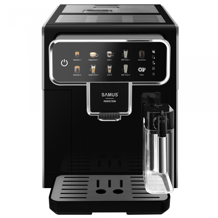 Espressor cafea Samus Perfection, automat, rasnita incorporata, cafea boabe, 15 bar, 7 bauturi automate, rezervor lapte 300 ml, 5 nivele de macinare, protectie supraincalzire, Negru [5]