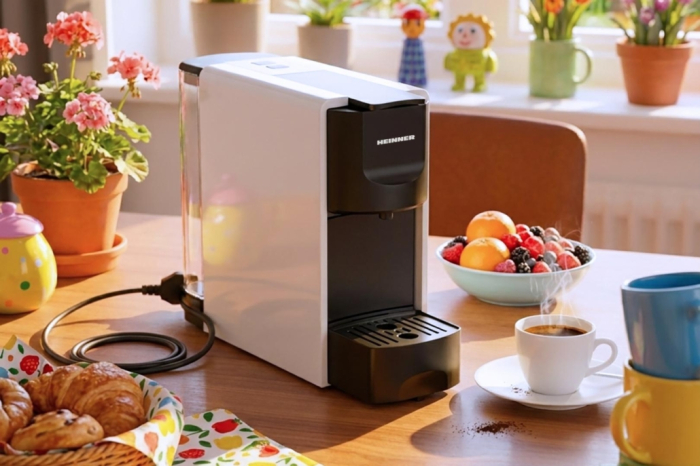 Espressor cu capsule Heinner EspressoCraft HEMC-DD20WHBK, 1140 W, 20 Bar, Compatibil Nespresso, Rezervor 0.6 L, Incalzire 40 sec, Control temperatura NTC, Oprire automata, Alb/Negru [6]