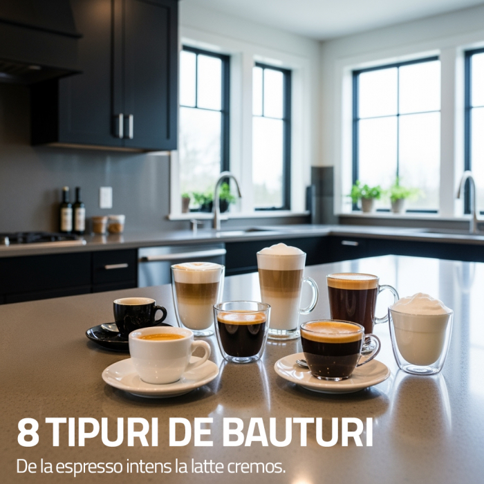 Espressor manual Samus Café Luxe 20K, 20 bar, rezervor lapte 500 ml, 8 tipuri băuturi, control tactil, 1350 W, capsule/cafea măcinată, negru-inox [11]