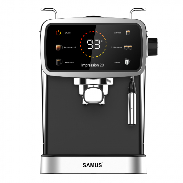 Espressor Samus Impression 20 Control Tactil Pompa 20 Bari 5 Bauturi Ecran Color 1350W Negru Inox [2]