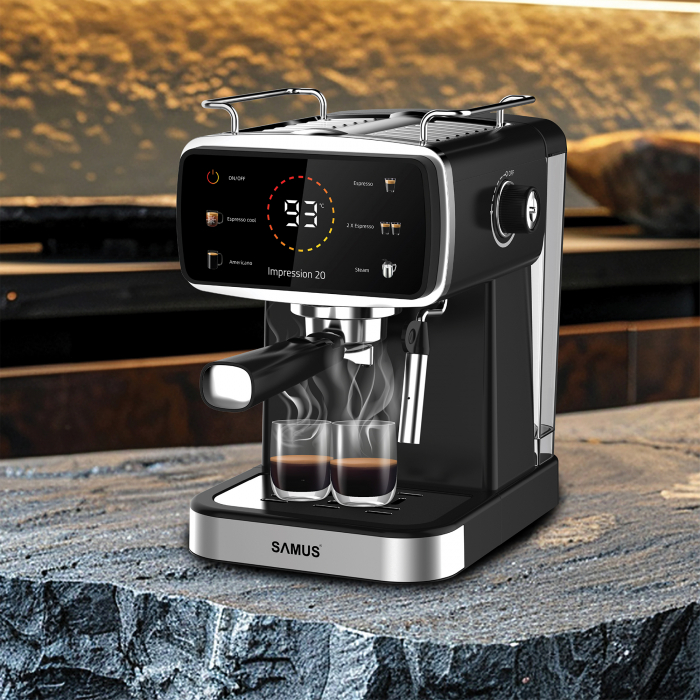 Espressor Samus Impression 20 Control Tactil Pompa 20 Bari 5 Bauturi Ecran Color 1350W Negru Inox [5]