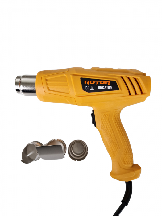 Feon industrial, ROTOR RHG2100, putere 2100 w, debit aer 600 L/min, 4 duze interschimbabile [2]