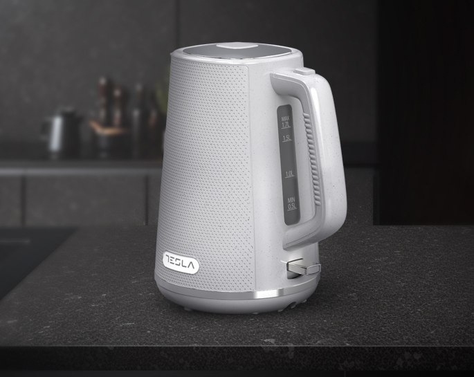 Fierbator Tesla KT400GX, 1.7L, 2200W, oprire automata, indicator LED, baza rotativa 360°, Alb/Gri [7]