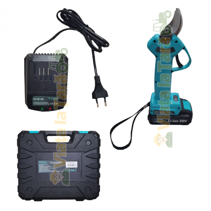 Foarfeca de gradina cu acumulator 20V 2Ah, DETOOLZ DZ-SE148 [2]