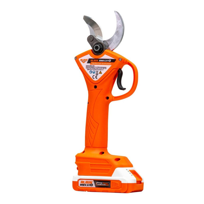 Foarfecă electrică de grădină RMX 370, 840W, fără perii, 37 mm, acumulator Li-Ion 20V 4Ah, tăiere rapidă, set complet cu accesorii, puternică și eficientă [2]
