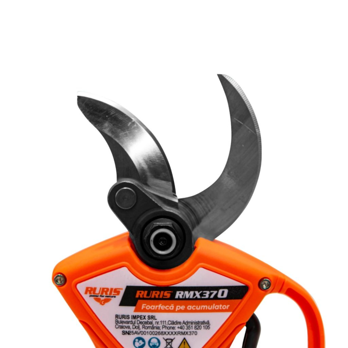 Foarfecă electrică de grădină RMX 370, 840W, fără perii, 37 mm, acumulator Li-Ion 20V 4Ah, tăiere rapidă, set complet cu accesorii, puternică și eficientă [4]