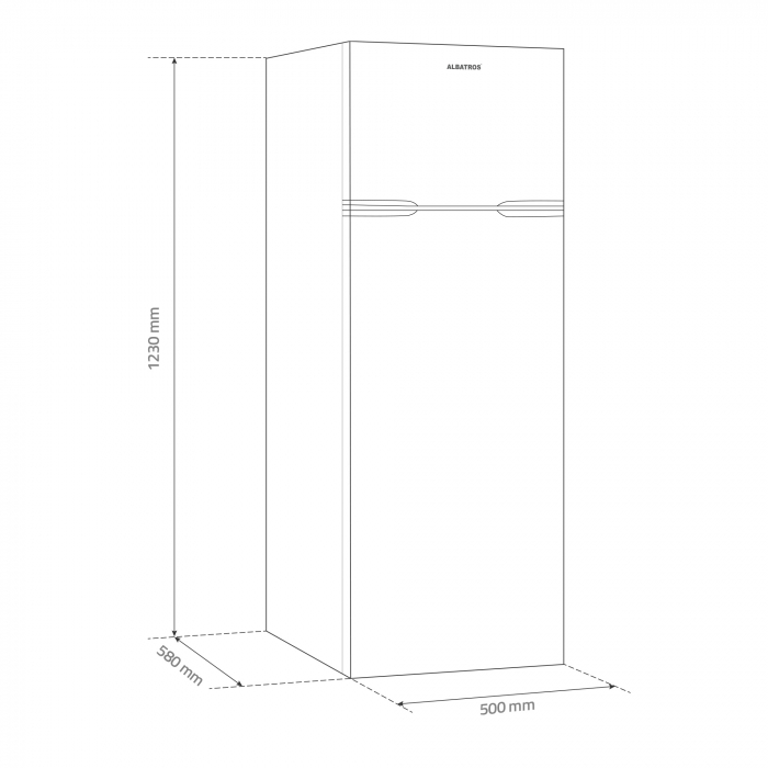 Frigider cu 2 usi Albatros FA203E, 151 L, Clasa energetica E, H 123 cm, Alb [3]