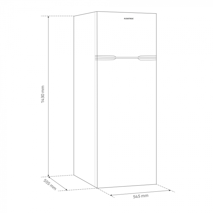Frigider cu 2 usi Albatros FA283E, 206 l, Clasa energetica E, H 143 cm, Alb [5]