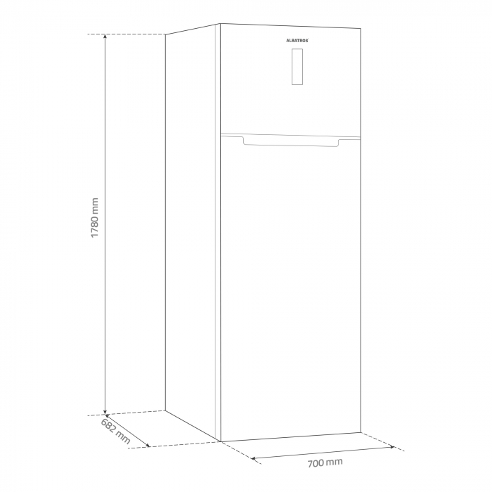 Frigider cu 2 usi Albatros FA58NFXE, 415 L, Full No Frost, Clasa energetica E, Functie Power Cool, H 178 cm, Inox/laterale argintii [3]