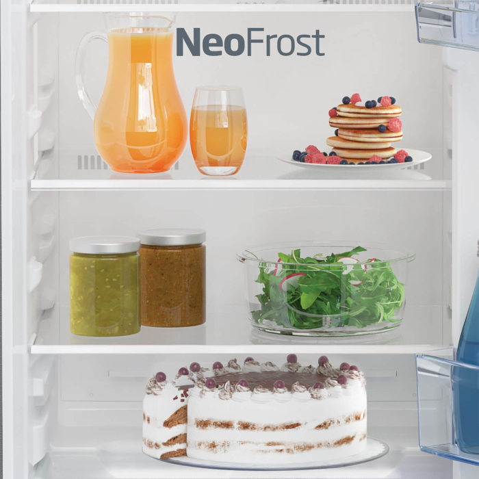Frigider cu 2 usi Beko, No Frost, 250 L, 165 H, Clasa energetica E, Consum anual energie (kWh): 216 kWh, Metal Look [6]