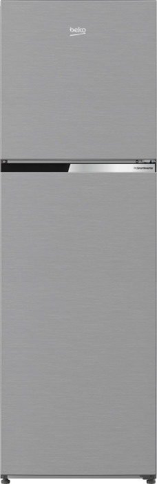 Frigider cu 2 usi Beko, No Frost, 250 L, 165 H, Clasa energetica E, Consum anual energie (kWh): 216 kWh, Metal Look [1]