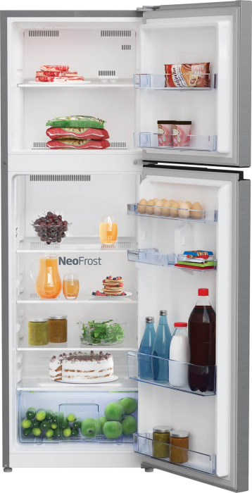Frigider cu 2 usi Beko, No Frost, 250 L, 165 H, Clasa energetica E, Consum anual energie (kWh): 216 kWh, Metal Look [4]