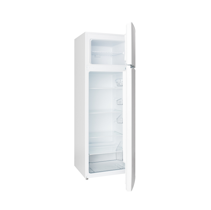 Frigider cu 2 usi Daewoo Static, congelatorul sus, volum net 235L (194l + 41l), clasa E, control mecanic, usi reversibile, raft pentru sticle, Alb [5]