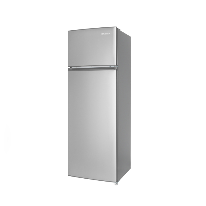 Frigider cu 2 usi Daewoo Static, congelatorul sus, volum net 235L (194l + 41l), clasa E, control mecanic, usi reversibile, raft pentru sticle, Inox [2]