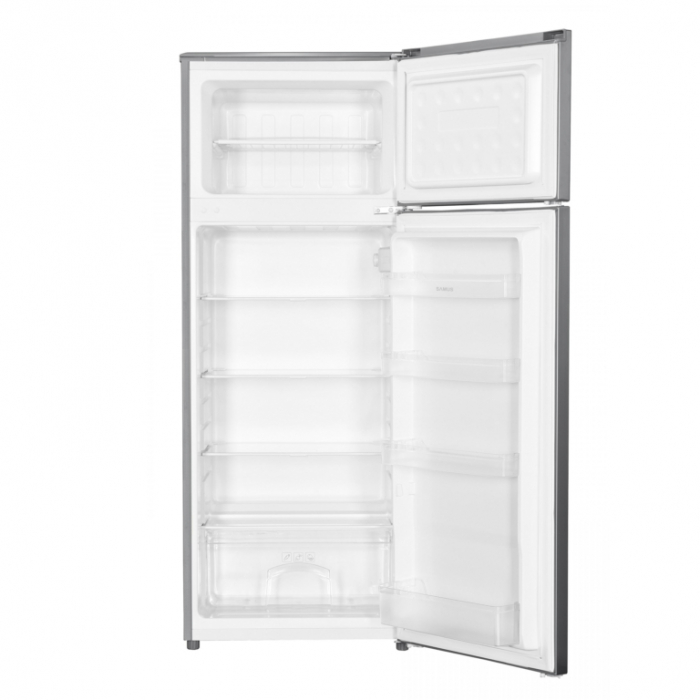 Frigider cu 2 usi Samus SX284E, 206 litri, clasa E, inaltime 143 cm, termostat reglabil, lumina interioara tip LED, picioare reglabile, argintiu [2]