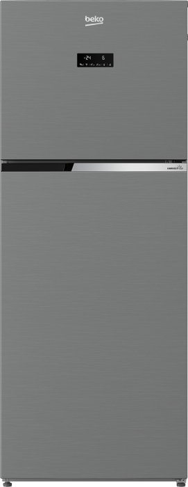 Frigider cu doua usi Beko RDNT401E30ZXBN, 375 L, clasa F, Consum zilnic energie (kWh): 0.842 kWh/zi,  NeoFrost, HarvestFresh, Metal Look [1]