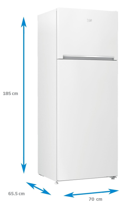 Frigider cu doua usi Beko RDSE465K30WN, Static, 437 l, Clasa F, Autonomie fara curent: 20 h,  H 185 cm, Alb [4]