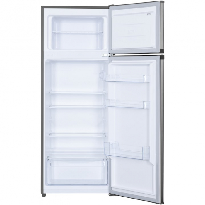 Frigider cu doua usi Heinner HF-H2206XE++, 206 l, Clasa E, lumina LED, 3 rafturi de sticla, H 143 cm, Inox [2]