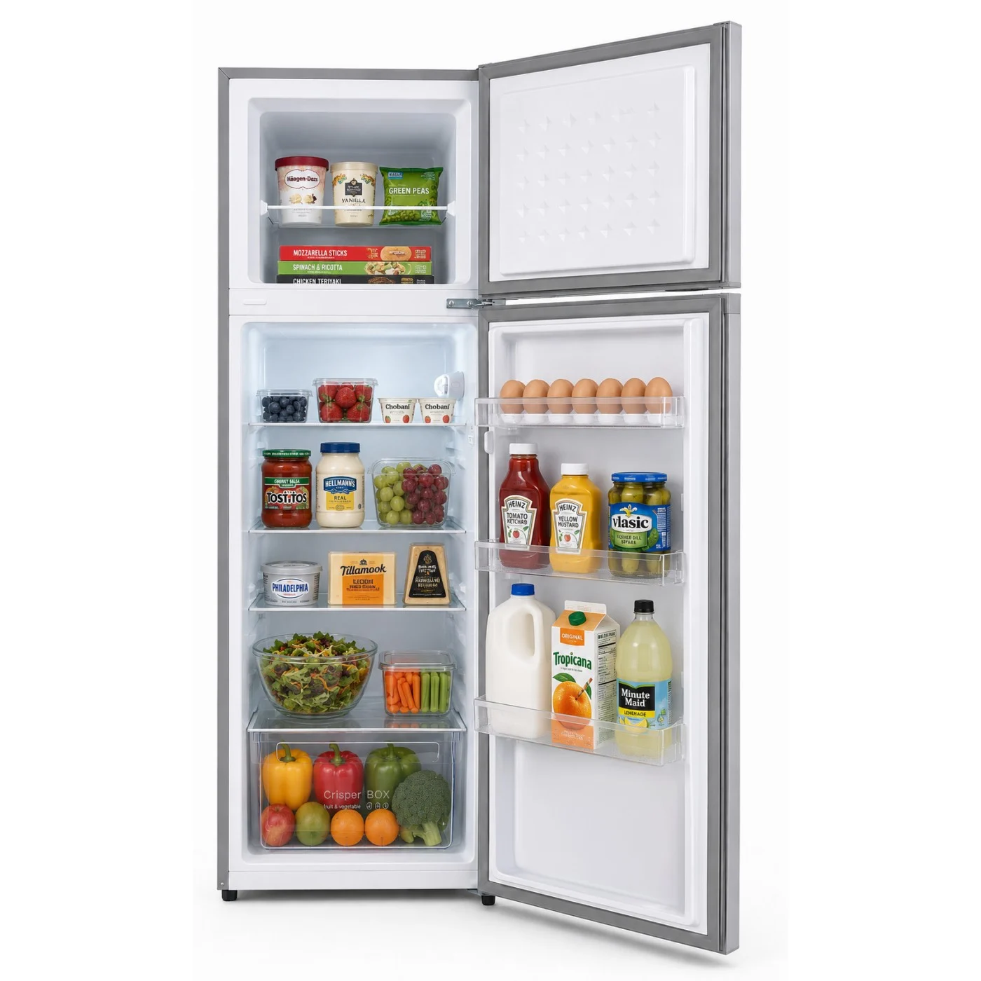 Frigider cu doua usi LDK LF 261S, Clasa E, Capacitate 261 l, Less Frost, Termostat ajustabil, Iluminare LED, H 170 cm, Argintiu [7]