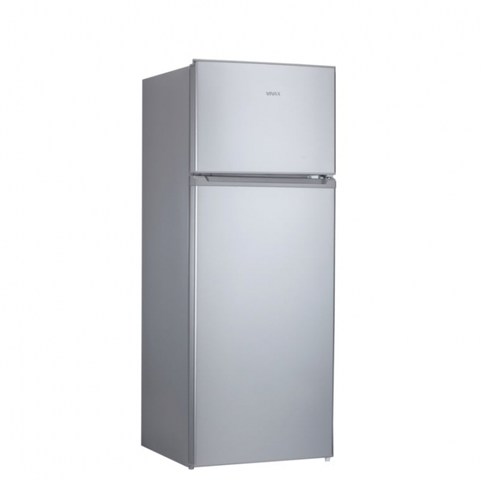 Frigider cu doua usi VIVAX DD-207E S, 204L, Clasa E, Termostat reglabil, Iluminare LED, Usi reversibile, Suprafata painted metal, 3 Rafturi de Sticla securizata, H 143 cm, Argintiu [7]